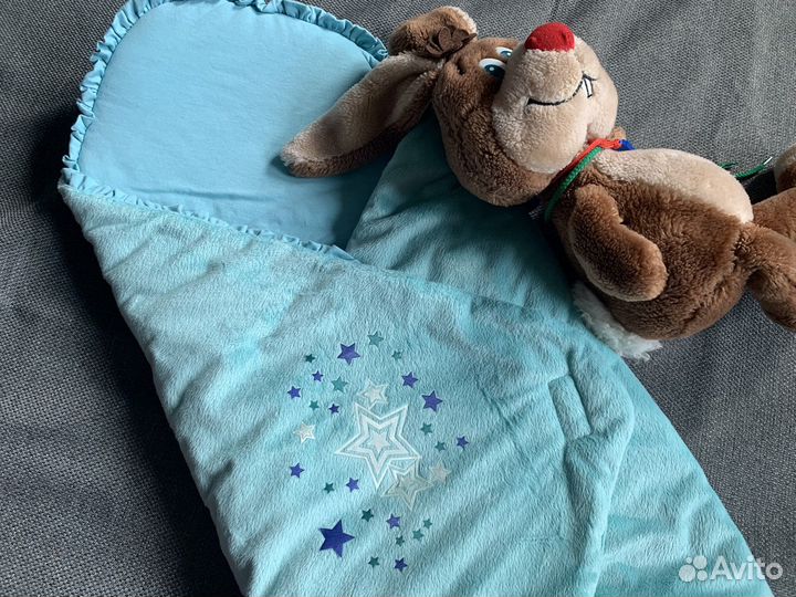 Конверт для выписки новорождённого бирюзовый