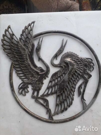 Панно настенное.танец журавлей. Метал.СССР