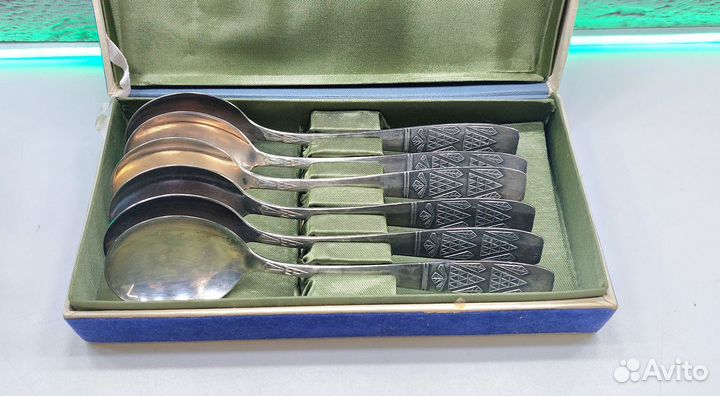 П.9709 Ложки в футляре 6шт Нержавейка