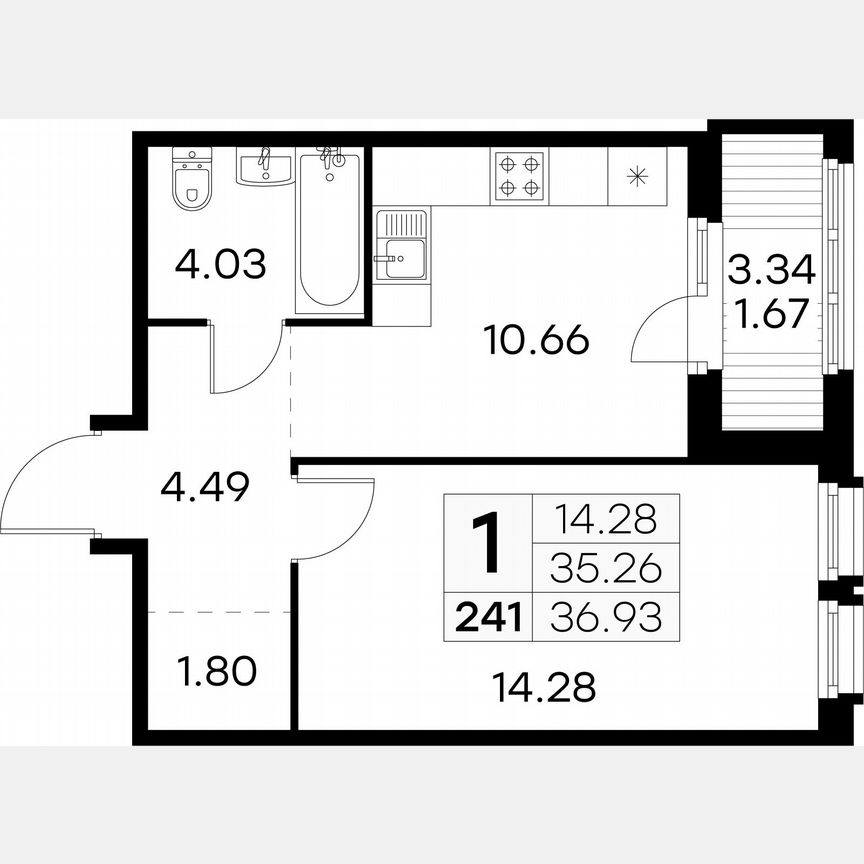 1-к. квартира, 36,9 м², 12/15 эт.