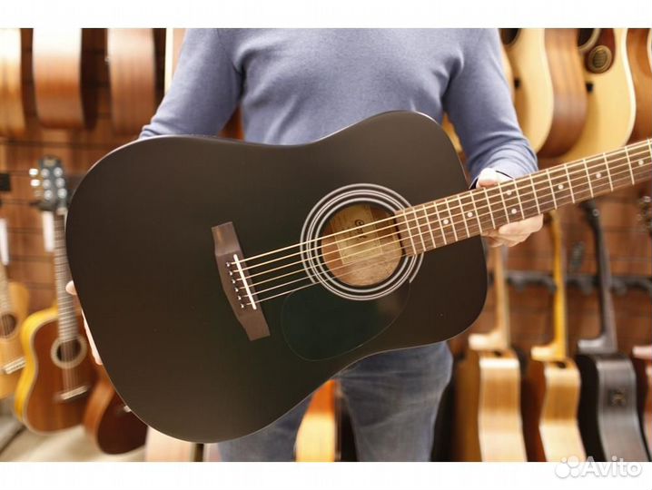 Cort AD810-BKS черная акустическая гитара