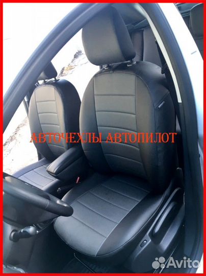 Чехлы Автопилот LADA Xray из экокожи чёрно-серые