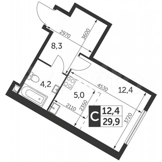 Квартира-студия, 29,9 м², 40/47 эт.