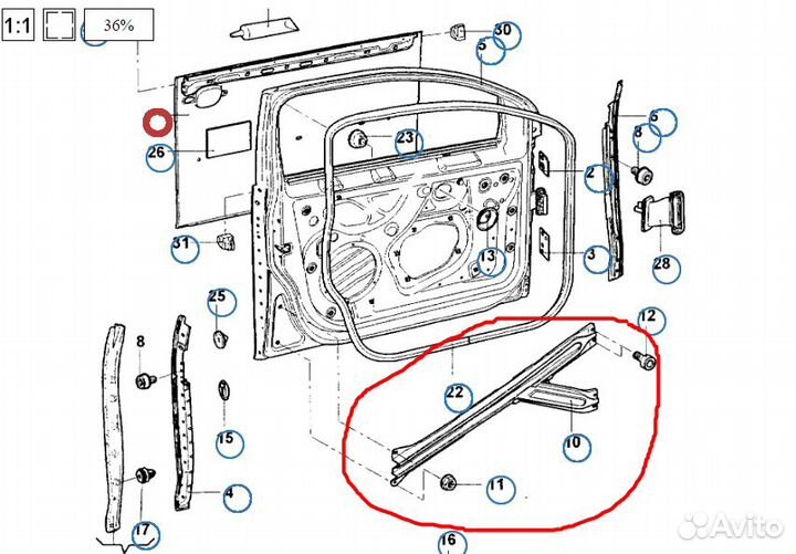 Усилитель двери Volkswagen Golf 5 1K5831505B