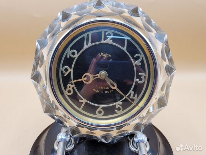 Часы настольные Маяк корпус Хрусталь СССР