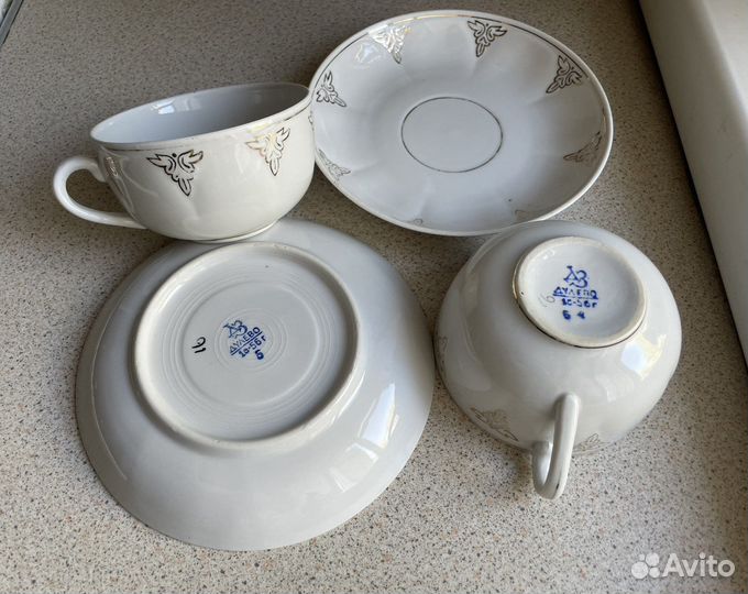 Чашки и чайные пары разные Винтаж