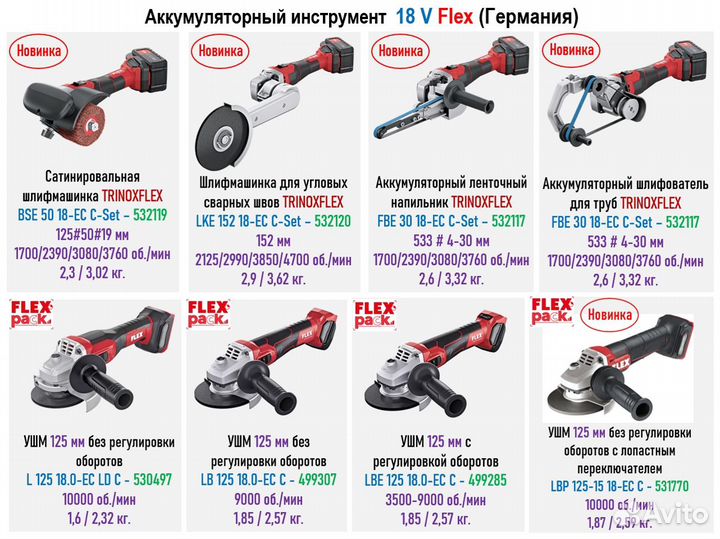 Аккумуляторный инструмент Flex 18 V c новинками