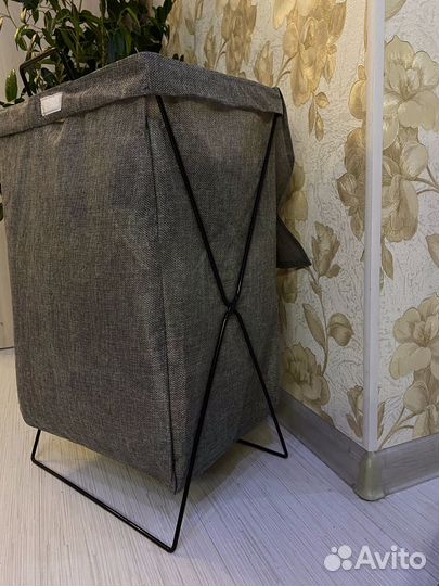 Корзина для белья серая