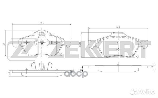 Колодки торм. диск. передн. Renault Laguna II 0