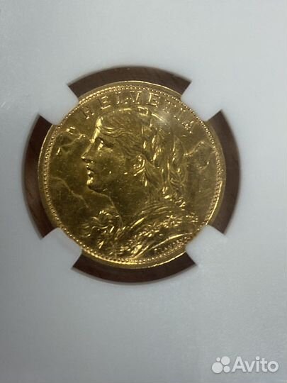 20 франков Швейцария золото au ннр