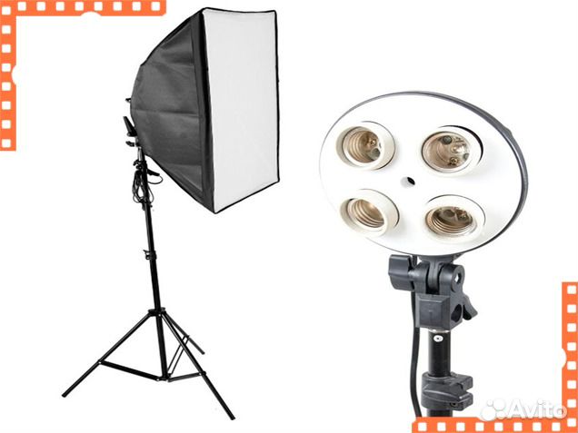 Софт-бокс 50х70 см на 4 лампы постоянный свет