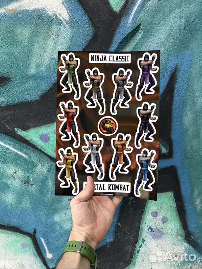 Наклейки/Стикеры Мортал Комбат 9/MK Classic