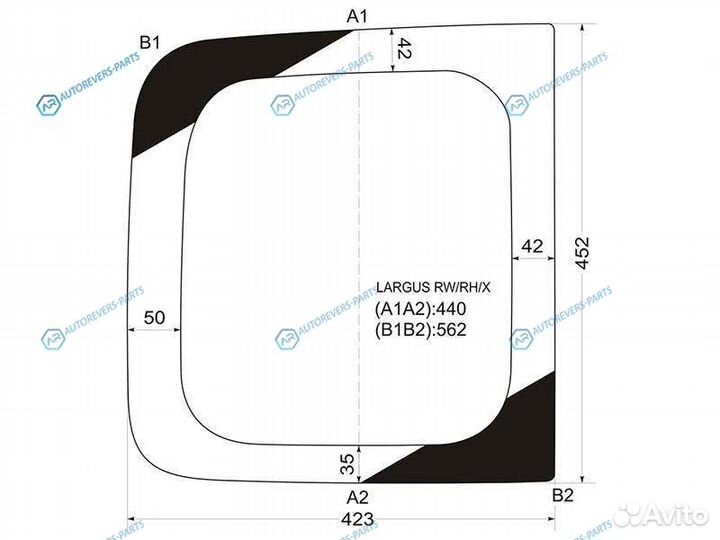 Largus rwrhx Стекло заднее (распашной двери) право