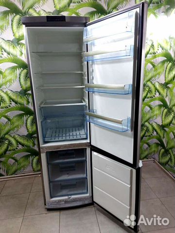 Холодильник б/у Aeg серый металлик с доставкой