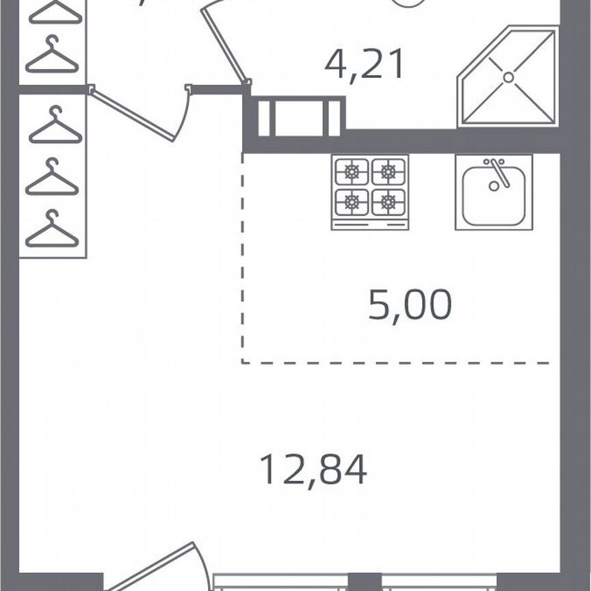 Квартира-студия, 27 м², 6/16 эт.