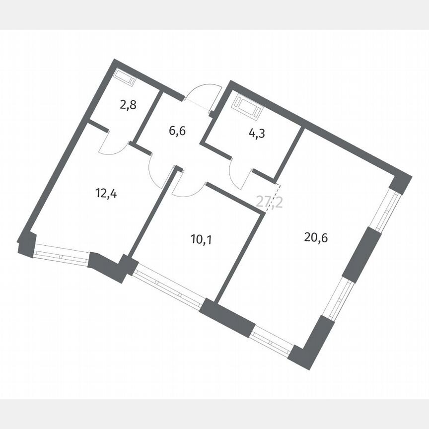 2-к. квартира, 56,7 м², 3/12 эт.