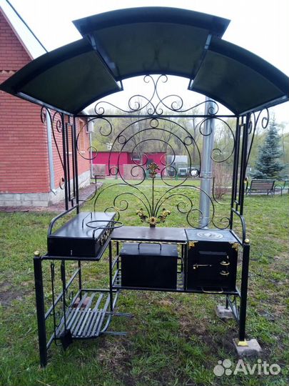 Мангал с печью под казан