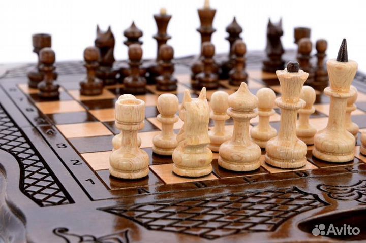 Шахматы + нарды резные 