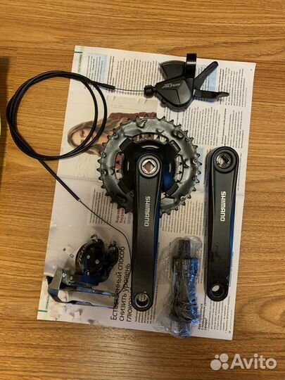 Шатуны shimano, каретка, манетка