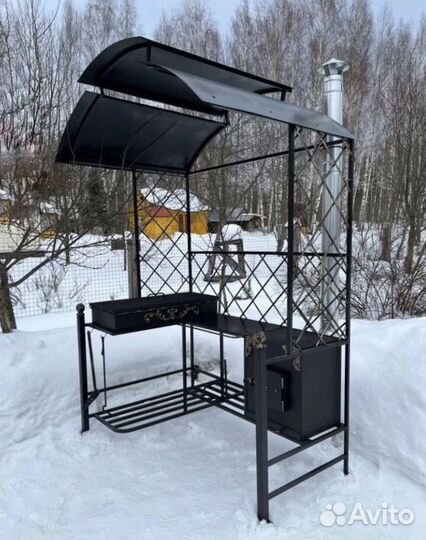 Мангал с печкой под казан