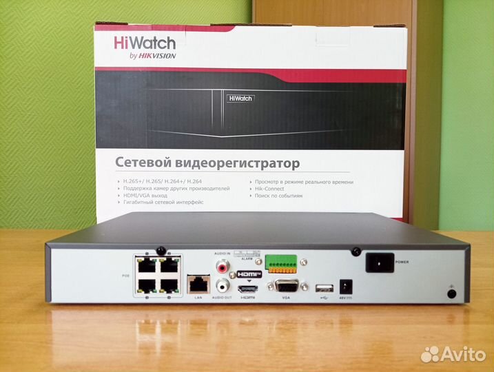 DS-N304P(D) HiWatch регистр PoE для 4 кам 8Мп (снг