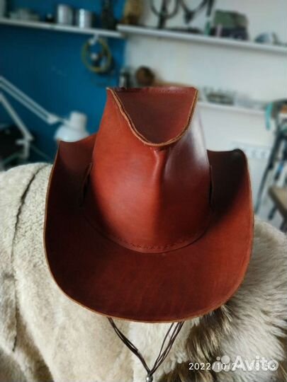 Ковбойская шляпа из натуральной кожи