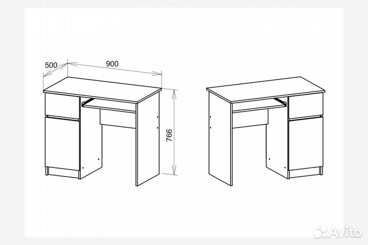Компьютерный стол новый белый в наличии