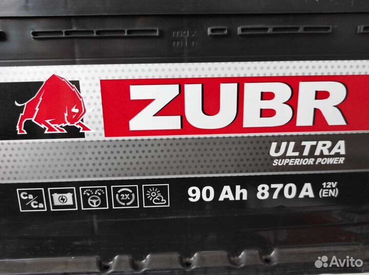 Аккумулятор 90Ач 870А Zubr (Exide) Ultra обратной