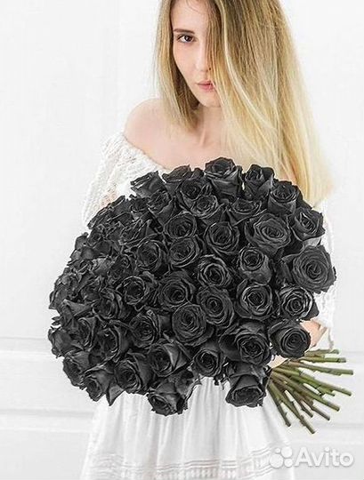 Доставка букетов и цветов. Чёрные розы