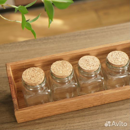 Набор баночек для специй на подставке, новый