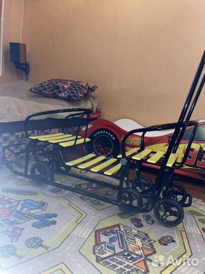 Санки для двойни с колесами