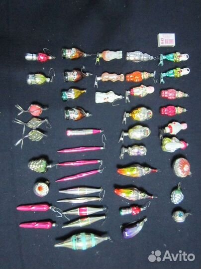 Новогодние игрушки СССР стекло