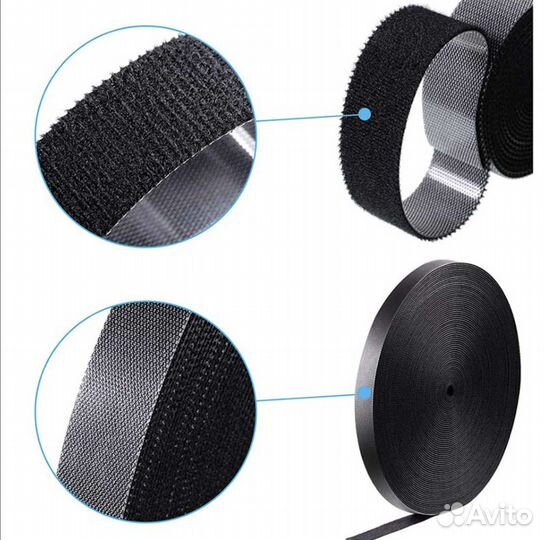 Стяжки для кабеля, липучки, катушка 5 метров