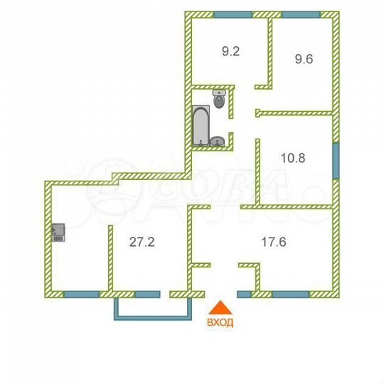 Продам помещение свободного назначения, 89.5 м²