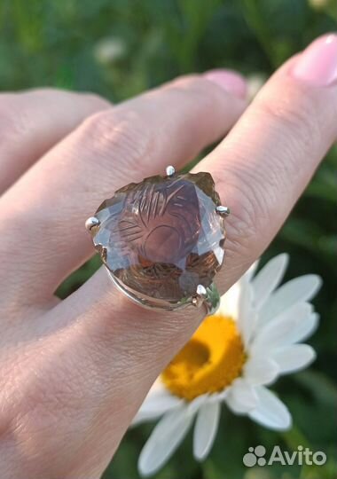 Кольцо с Раухтопазом