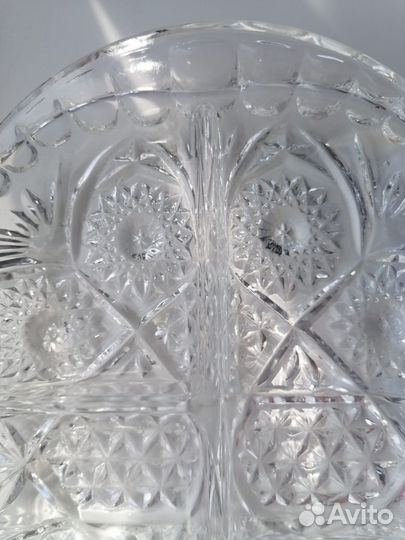 Менажница 4-х секционная хрустальная