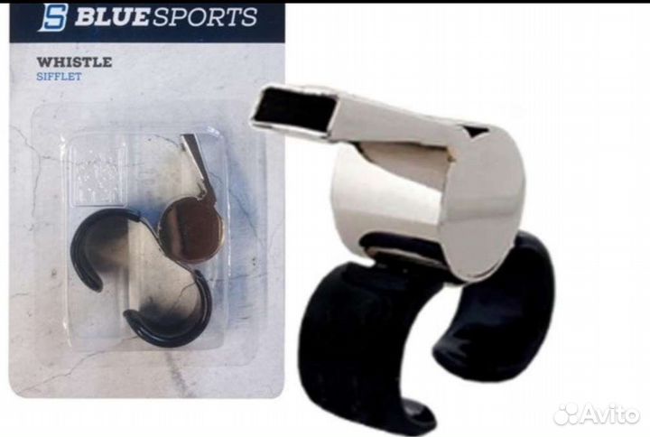 Свисток судейский с зажимом для пальца bluesports