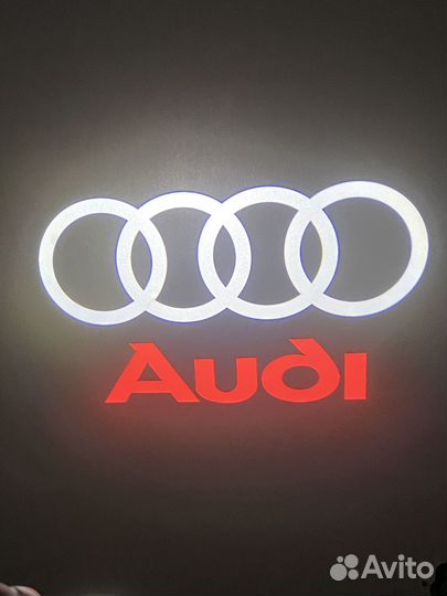 Лазерная проекция в дверь audi