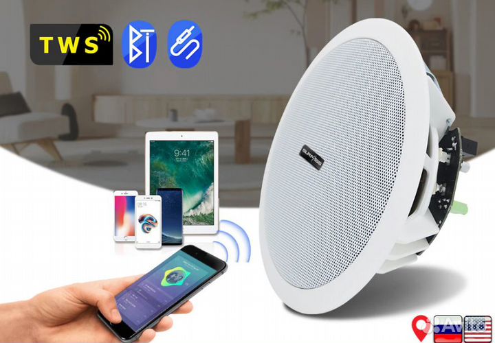 Новая колонка bluetooth для натяжного потолка