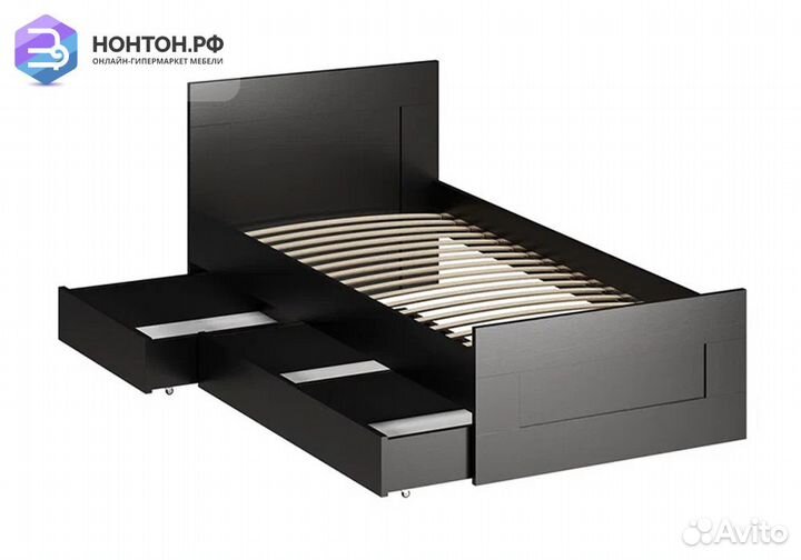 Кровать односпальная Сириус венге c ящиками