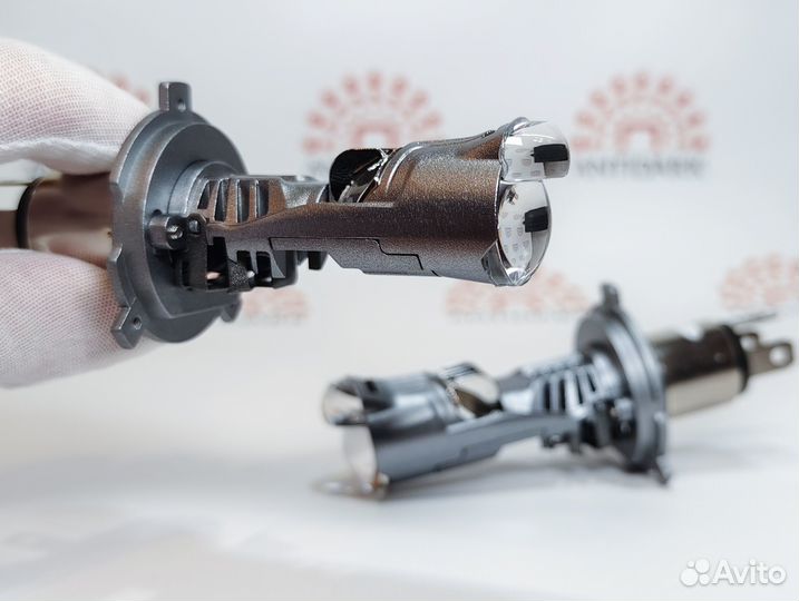 H4 LED лампа для мотоциклов, линза, 2 дальних