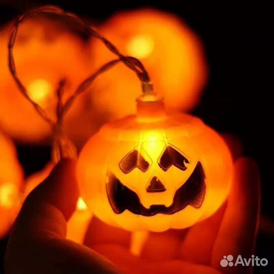 Гирлянда на Хэллоуин в виде тыквы