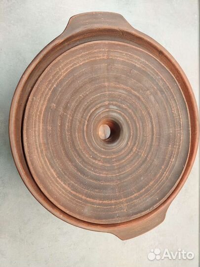 Жаровня 3 л. 120 мм красная глина, ручная работа