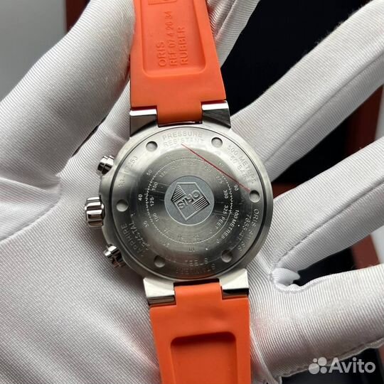 Мужские кварцевые часы оранжевые Oris