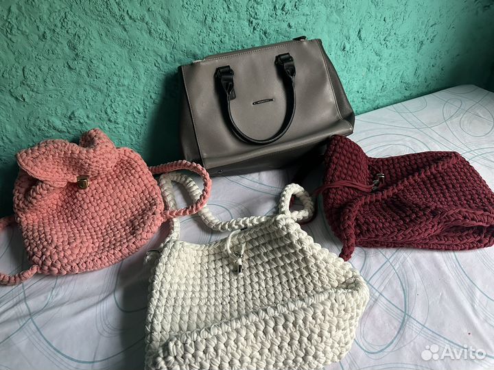 Cумка женская вязанная рюкзак