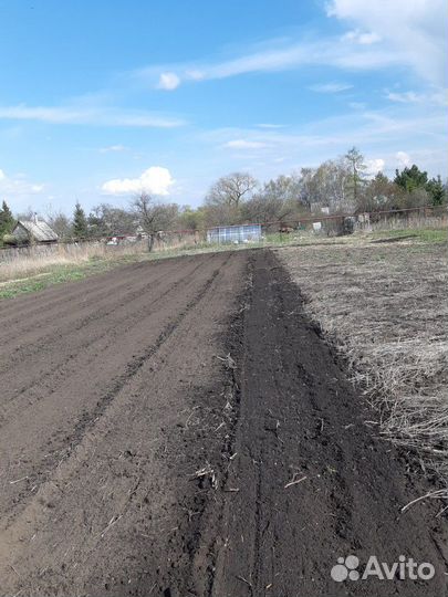 Вспашка земли професиональным мотоблоком, газон
