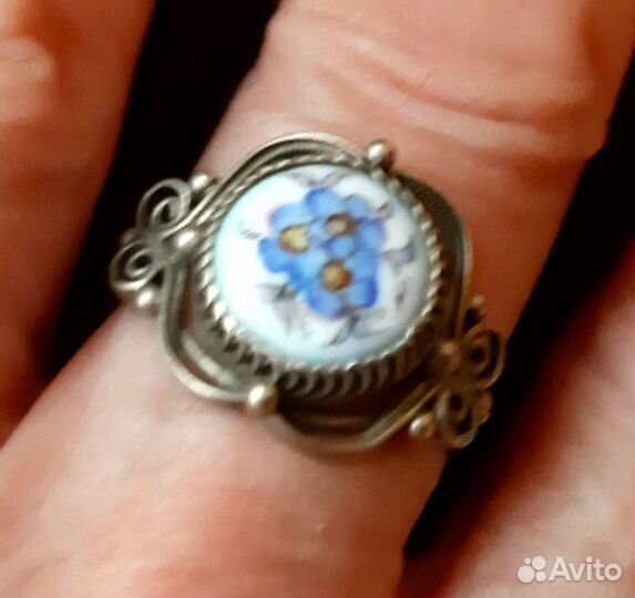 Кольцо СССР мельхиор, подвеска сердолик