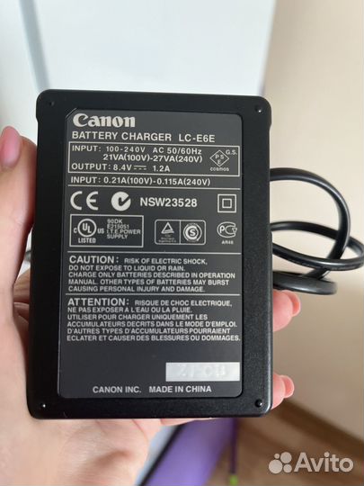 Зарядное LC-E6E на canon