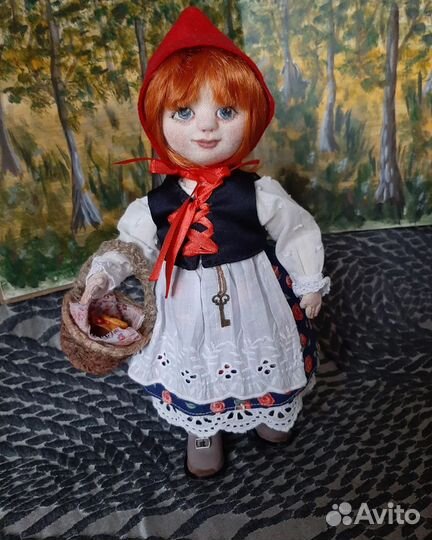 Кукла ручной работы, текстильная, 25см