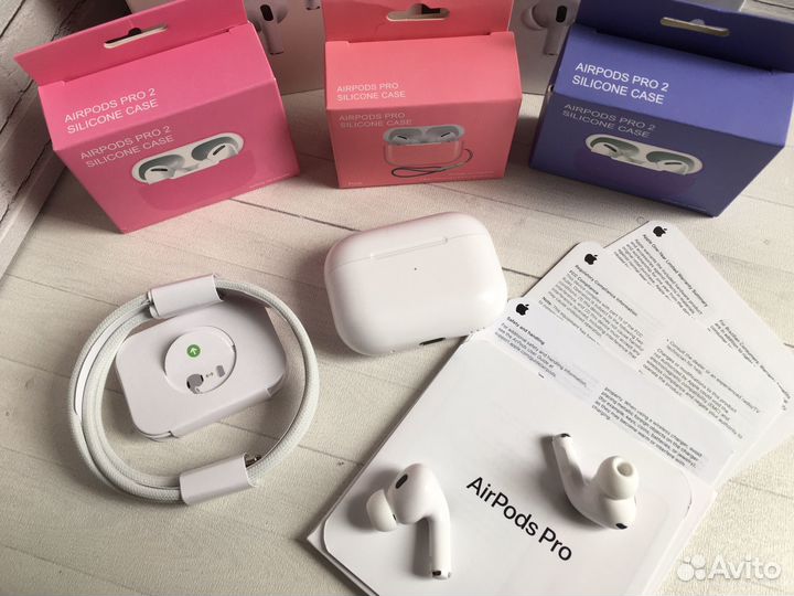 Airpods pro 2 чип airoha + чехол + блок